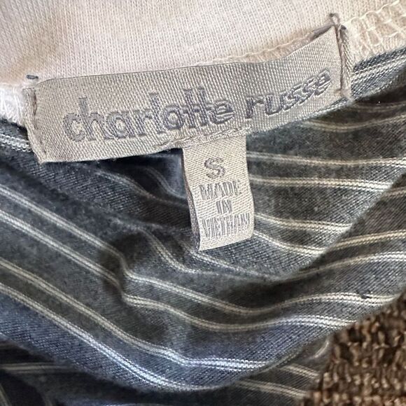 Y2K Blue Striped Crop Top Small - Picture 10 of 10